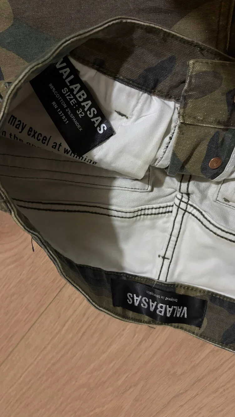 Valabasas Camo Patchwork Cargo Flare Pants Men’s Size 32